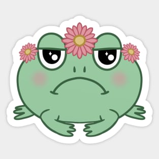 Cute Round Grumpy Frog Sticker